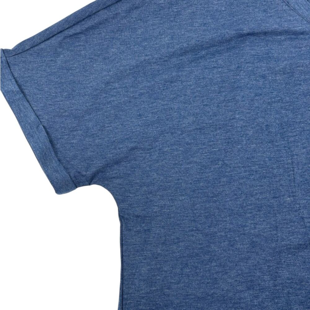 NWT UEU Womens Oversized Blue V Neck Casual Shirts Short Sleeve, 2XL - Picture 5 of 7